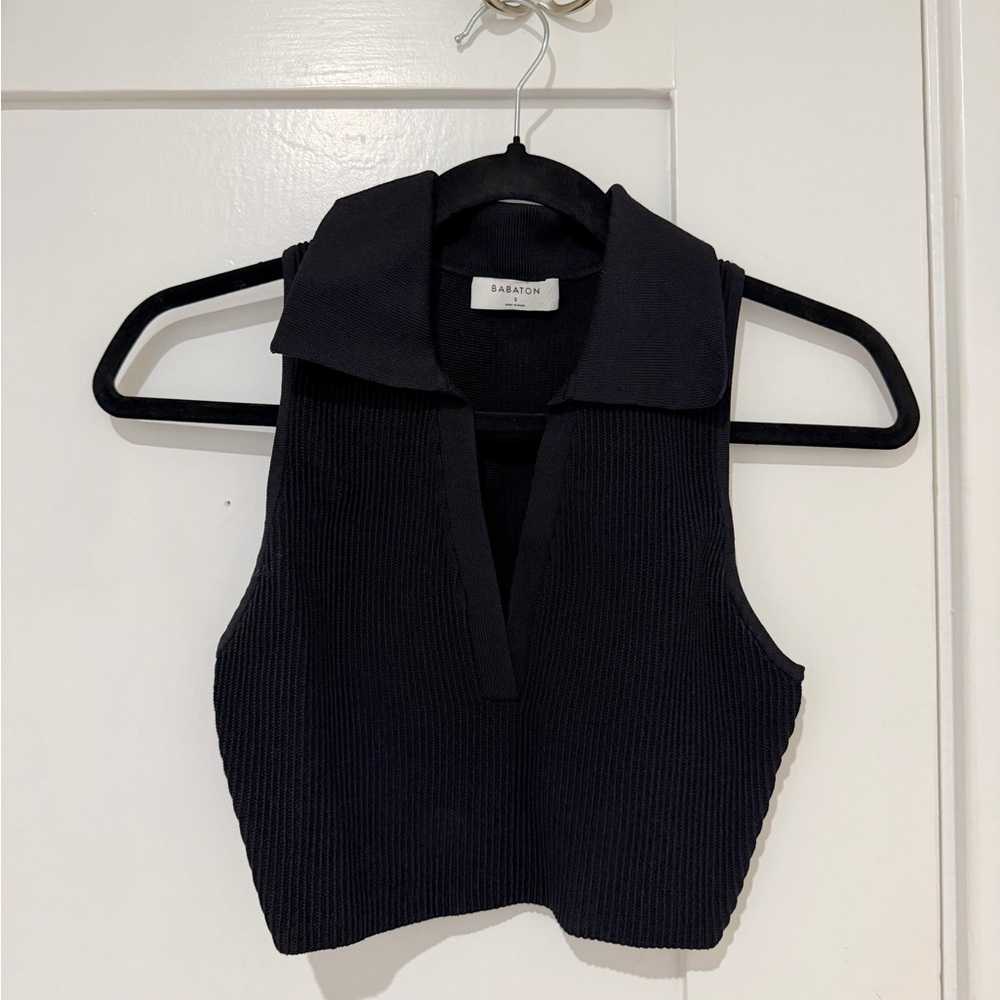 Aritzia Babaton Sculpt Knit Polo Top